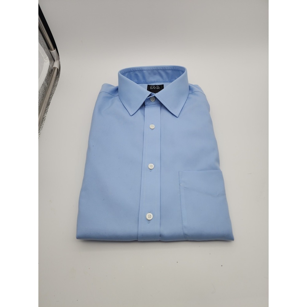 NWT Jos A Bank Traveler Slim Fit 15.5-32 Light Blue Dress Shirt $89.50 MSRP